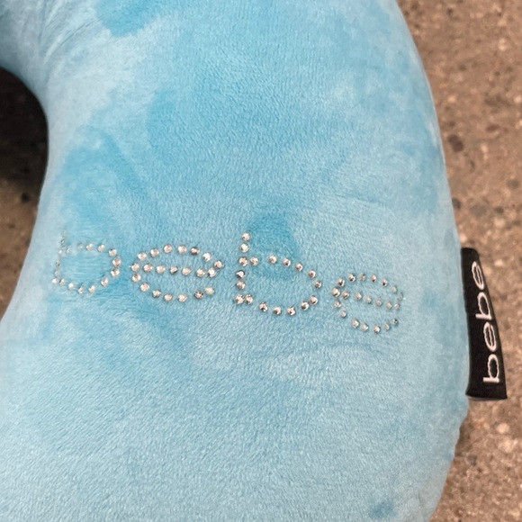 NWT Bebe rhinestone logo Therapeutic Travel Pillow Zipper Cover = Washable! - Picture 6 of 11